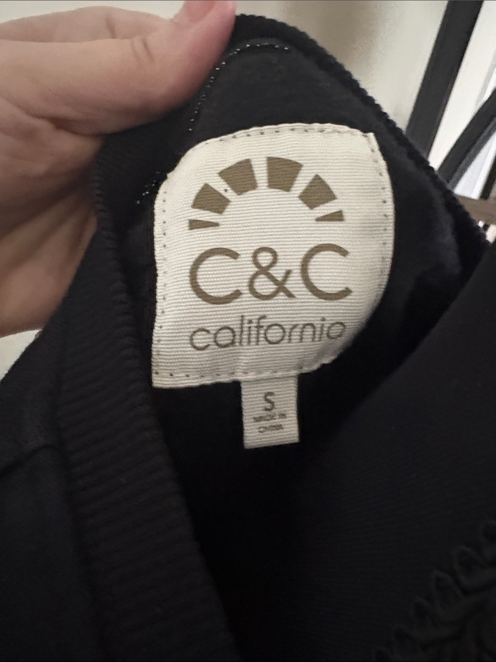 Black Crewneck Sweatshirt with Subtle Stud Details - Picture 2 of 5